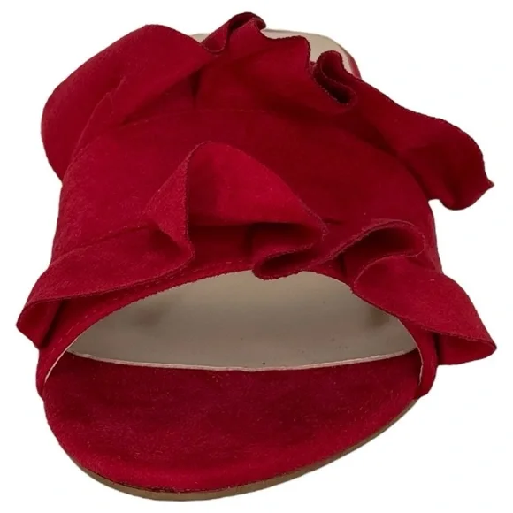 Journee Collection Sabica Red Microfiber Womens Sandals Size 6M - Picture 6 of 13